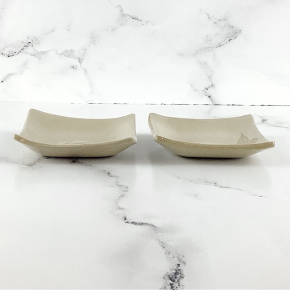 Kaleidoscope Pottery Beige Sauce Bowl Set of 2 - Picture 2 of 4